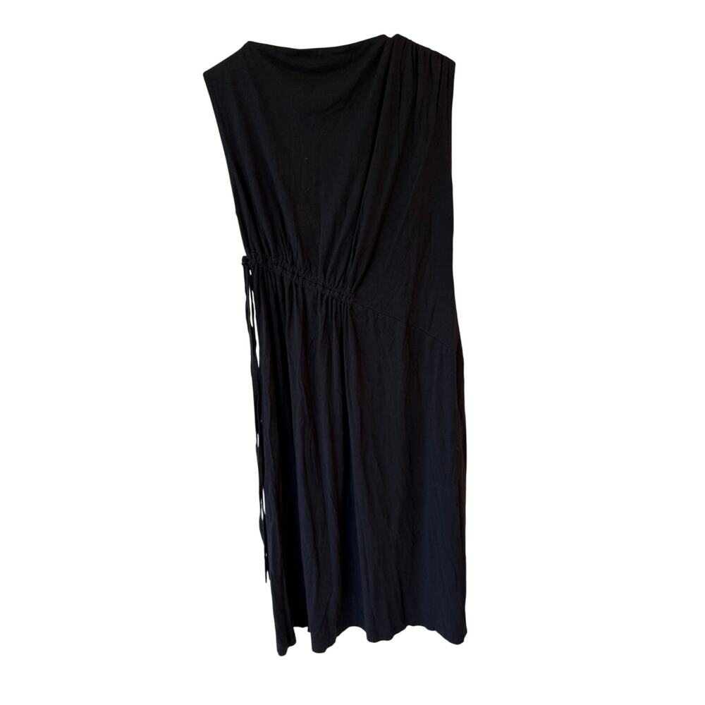 Modern Citizen Sleeveless Pleated Gathered Tie Midi Dress Black Women's Small